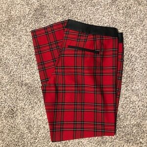 Express Red and Black Plaid Pants